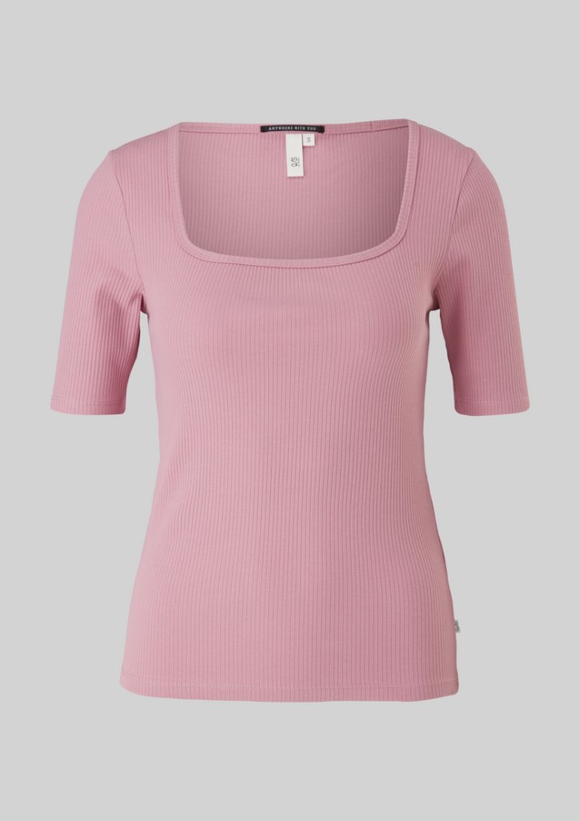 Femmes Shirts & tops | T-shirt étroit en maille côtelée - EP27368