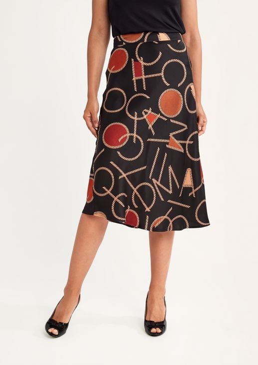 Viscose skirt with an all-over pattern from comma