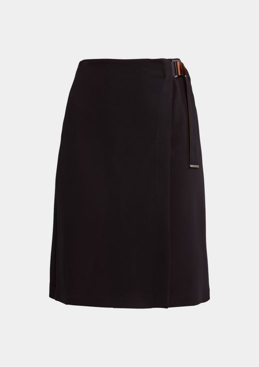 Textured wrap-effect skirt from comma
