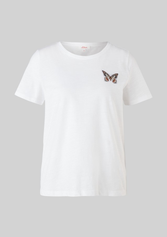 Femmes Shirts & tops | T-shirt en fil flammé à motif artistique - PW48810