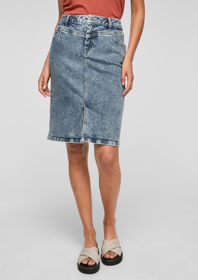 Women Skirts | High-waisted denim skirt with a slit - XM38321