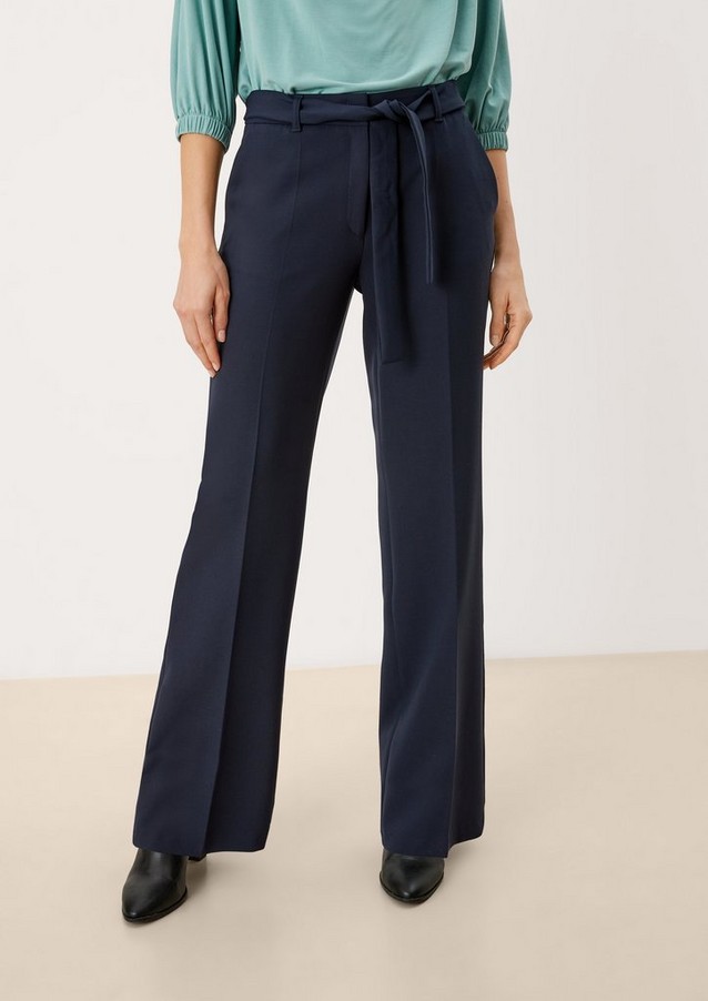 Women Business - reimagined | Regular: Twill trousers with pressed pleats - IX85135