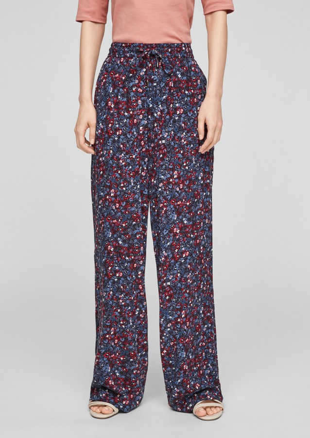 Women Trousers | Printed trousers with a wide leg - IE48102