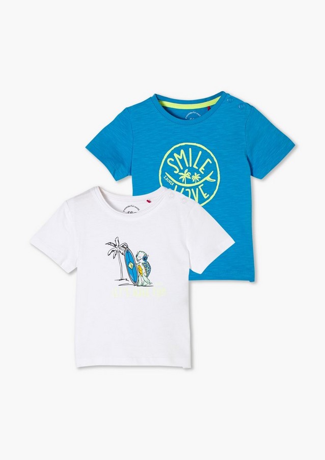 Junior Boys (sizes 50-92) | Double pack of T-shirts with a print - PO39881