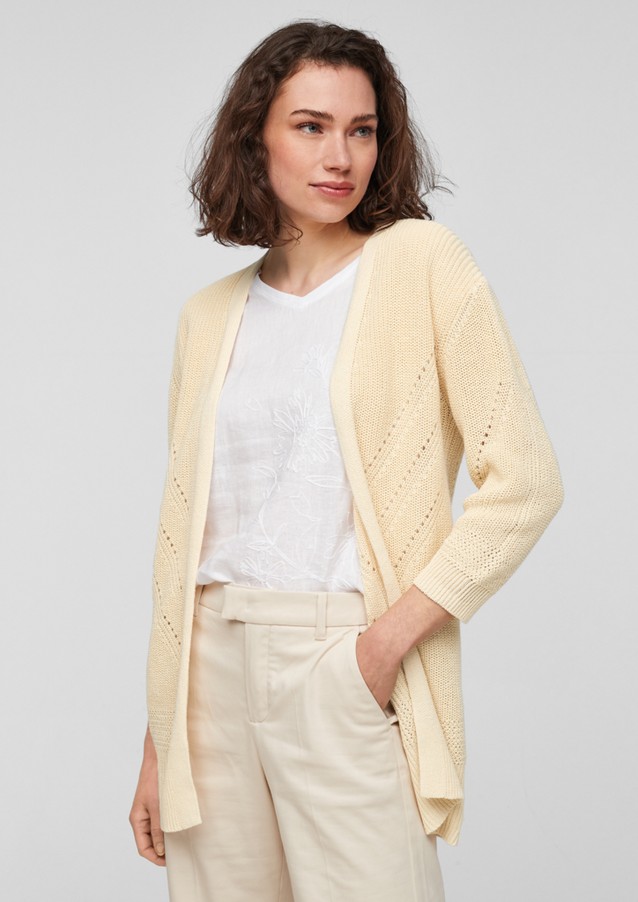 Women Cardigans | 3/4-sleeve linen blend cardigan - DS38344
