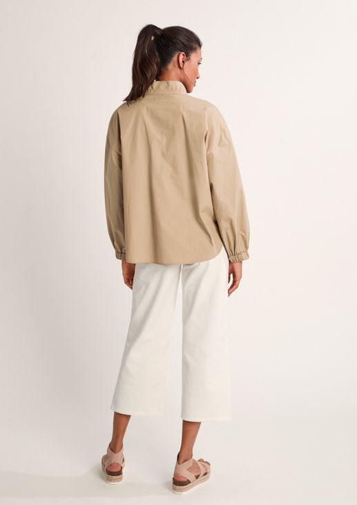 Cotton blouse with band collar from comma