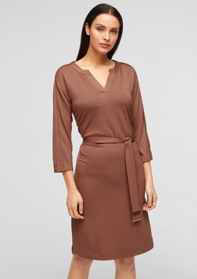 Damen Kleider | Viskosejersey-Kleid mit Bindegürtel - OM95111