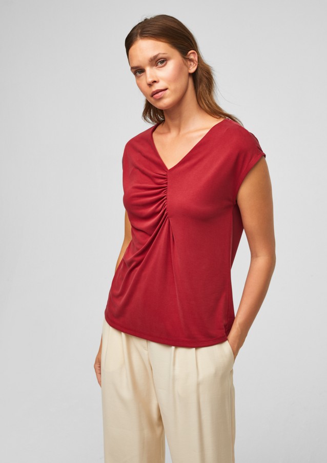 Femmes Shirts & tops | T-shirt en modal orné de fronces - VM60526