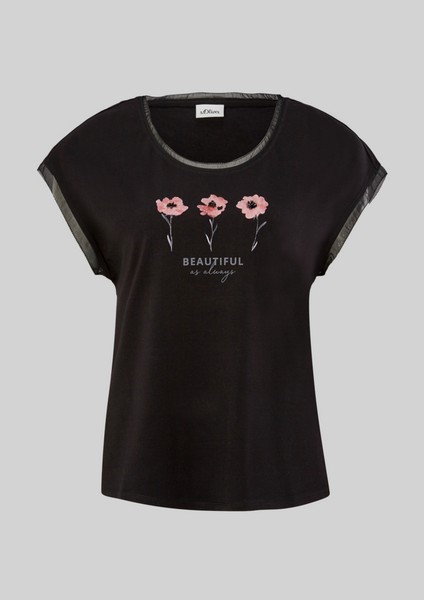 Damen Shirts & Tops | Jerseyshirt mit Chiffondetails - PN48873