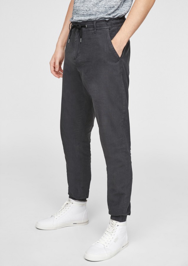 Hommes Pantalons | Regular Fit : pantalon en lin mélangé - MV99860