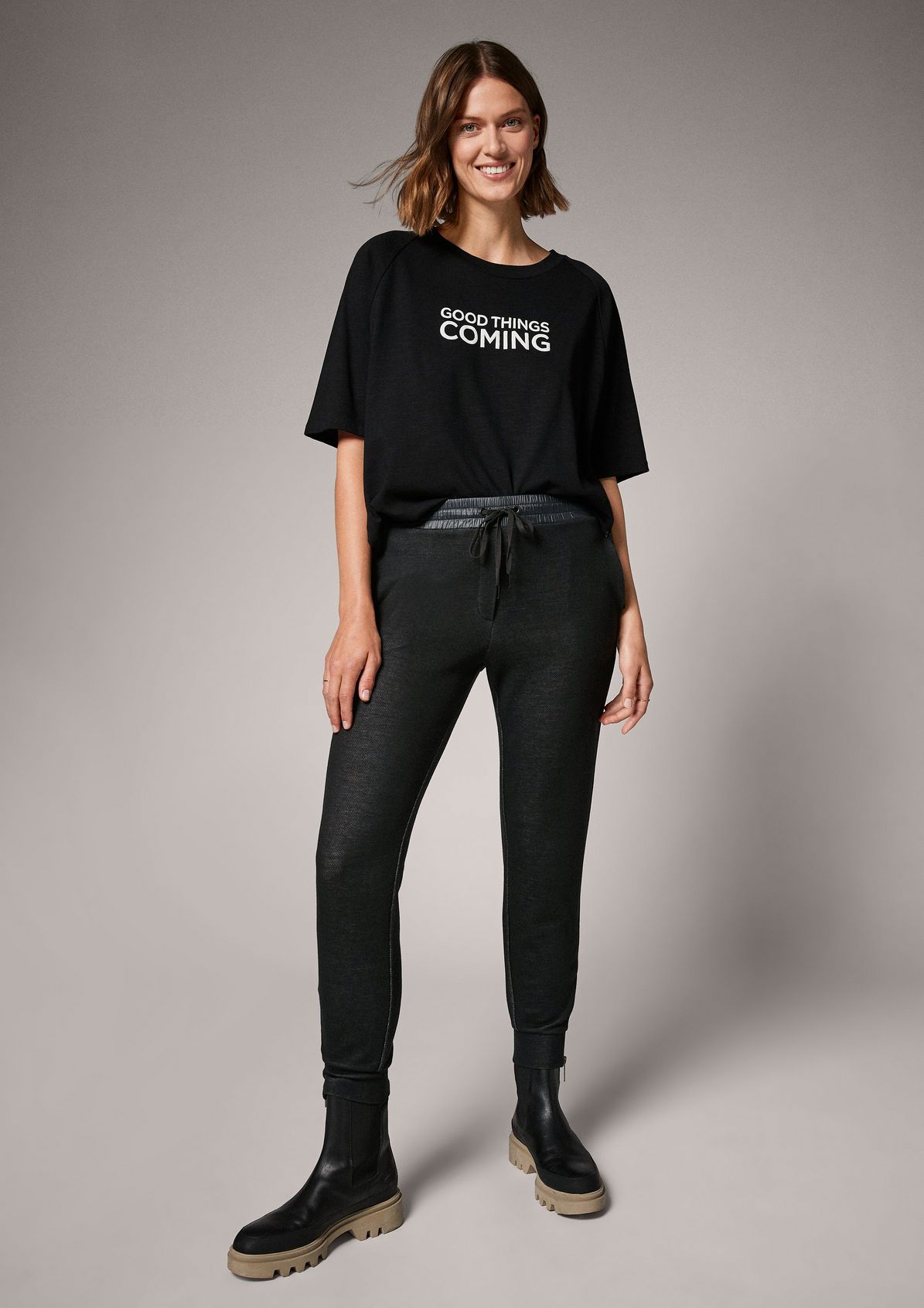 Melange jersey trousers from comma