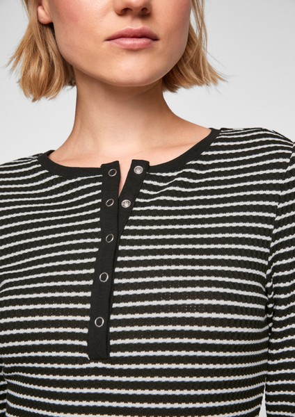 Damen Shirts & Tops | Henleyshirt mit Streifen - OC95150