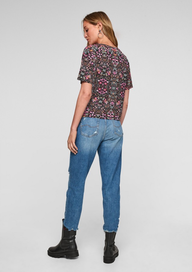 Femmes Shirts & tops | T-shirt en jersey à imprimé à fleurs - OS03356