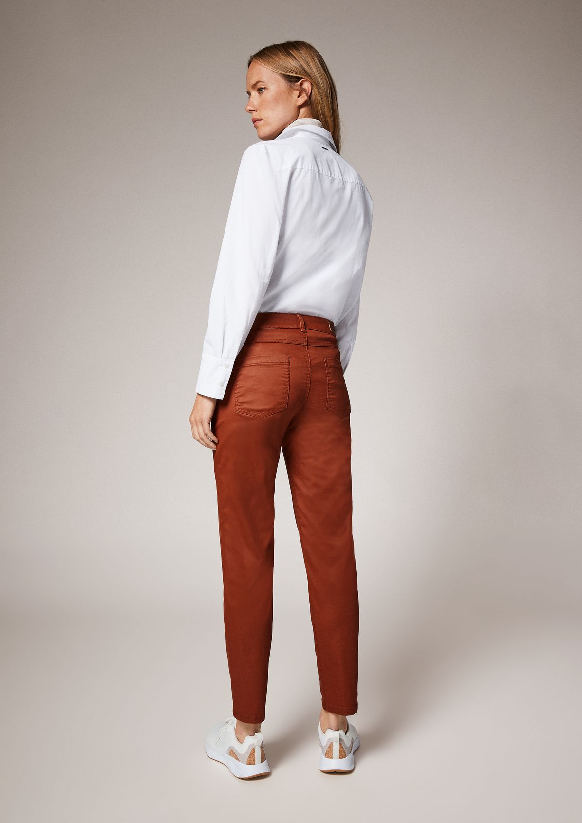 Skinny: trousers in a chintz effect from comma