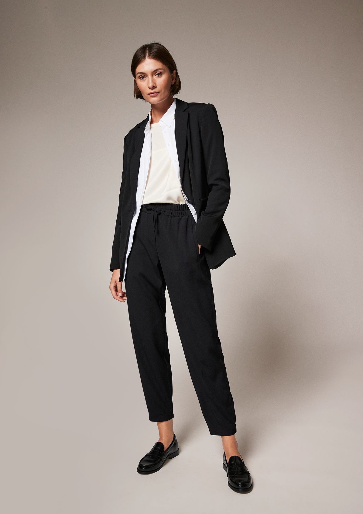 Tracksuit-style stretch viscose trousers from comma
