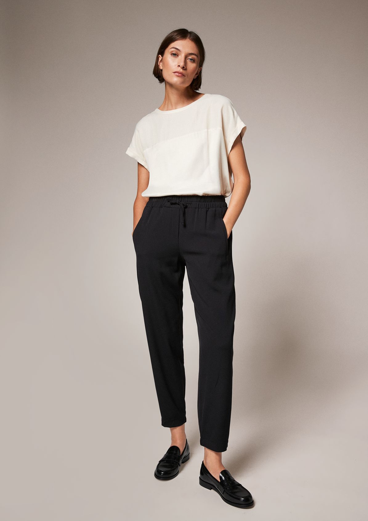 Tracksuit-style stretch viscose trousers from comma