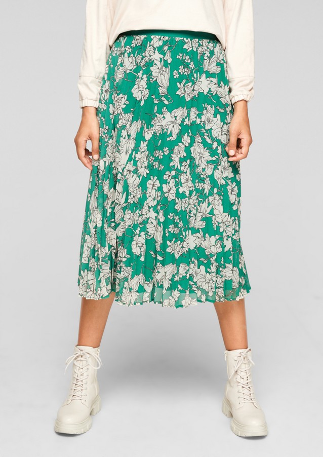 Women Skirts | Pleated skirt with elasticated waistband - KC28608