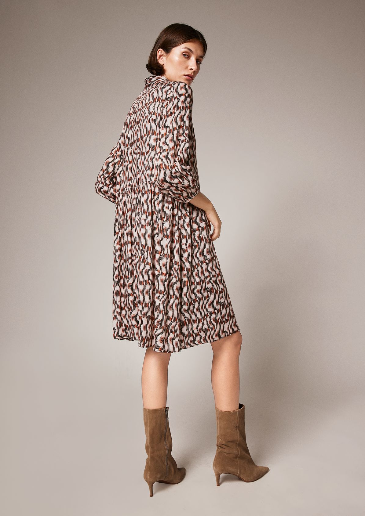 Patterned dress with 3/4-length sleeves from comma
