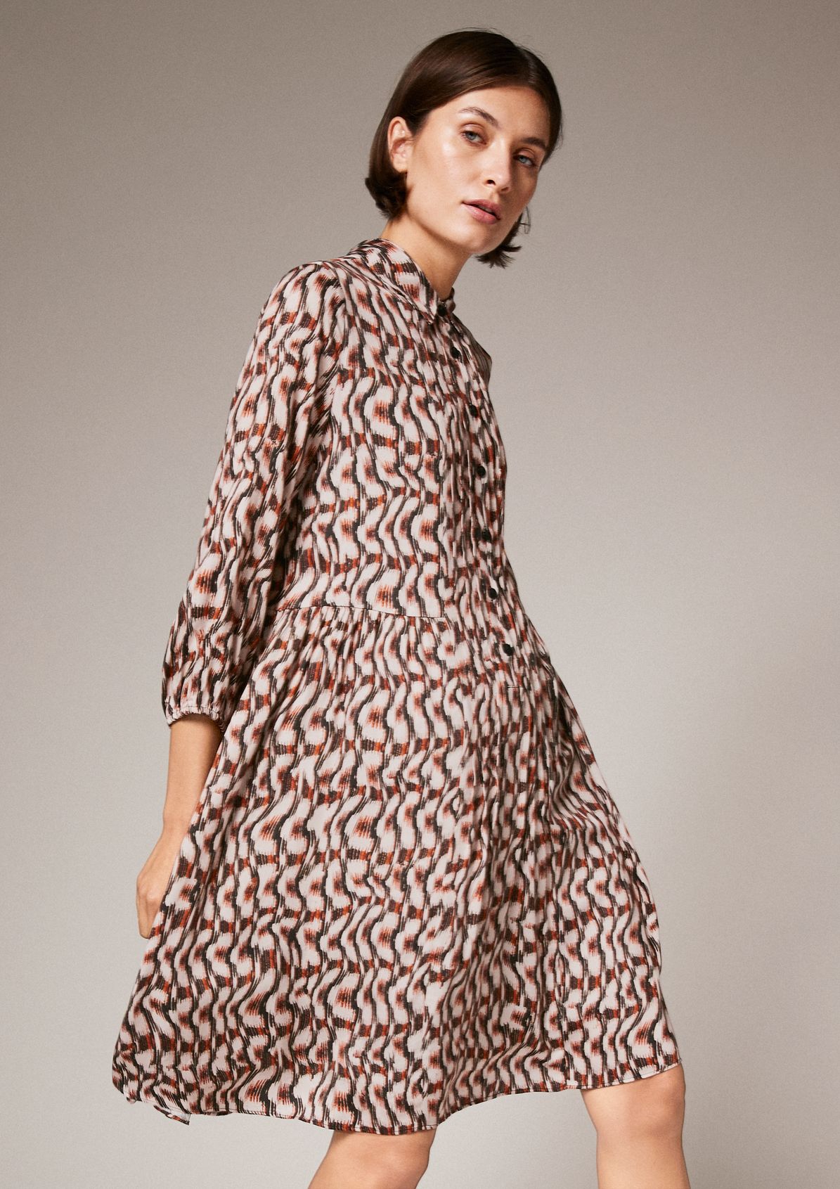 Patterned dress with 3/4-length sleeves from comma
