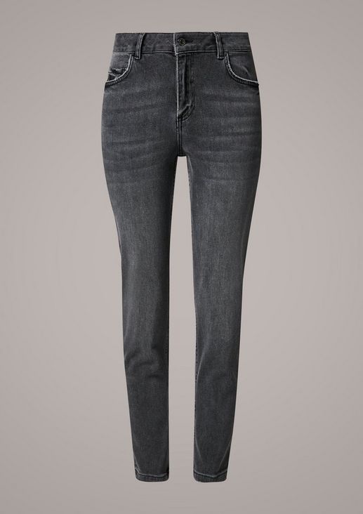 Slim: 7/8-Jeans mit Waschung 