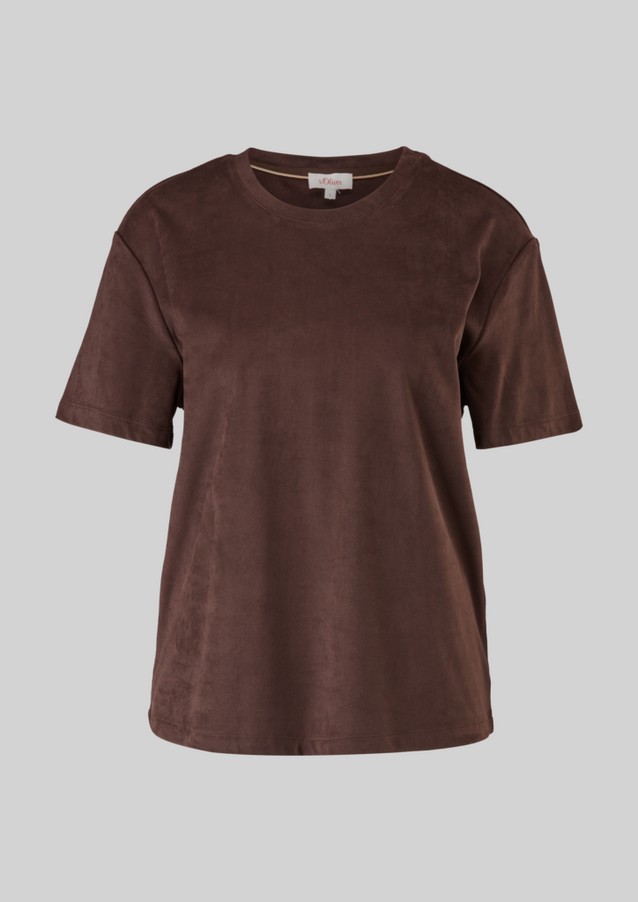 Damen Shirts & Tops | T-Shirt im Velours-Look - EE18008