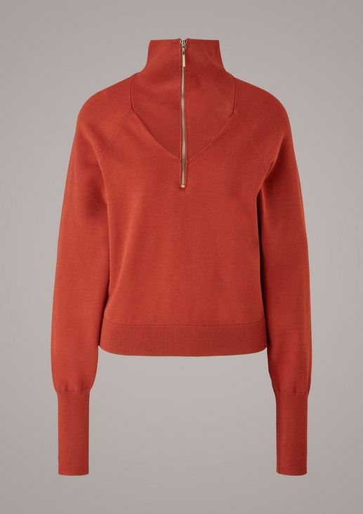Raglan jumper with a stand-up collar from comma