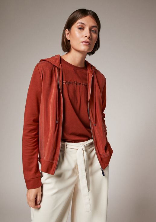 Lightweight zipped jacket in a mix of materials from comma