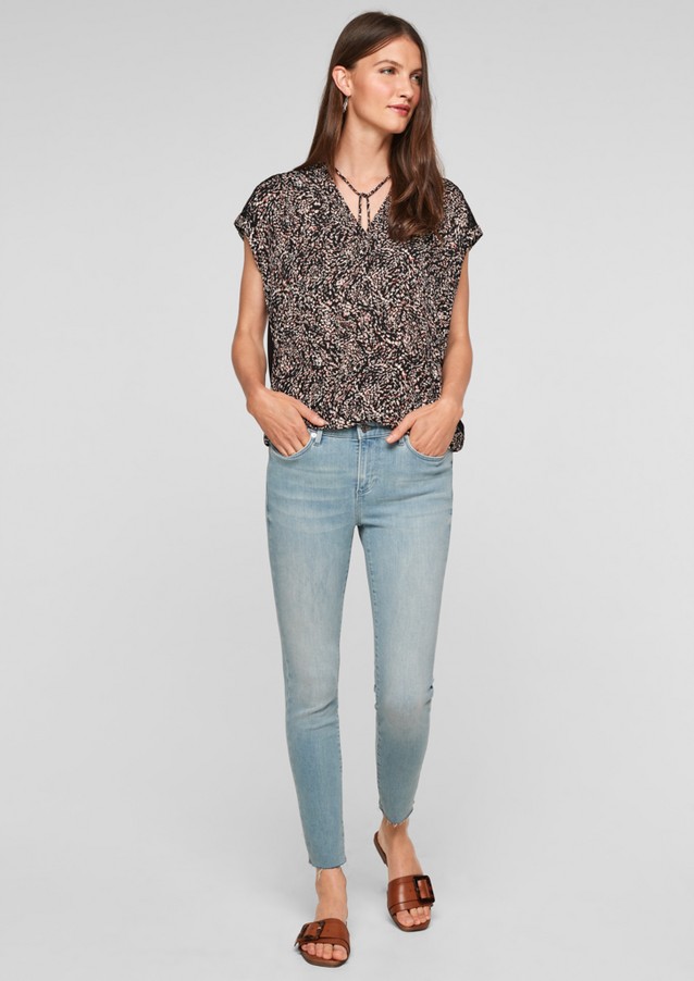 Damen Shirts & Tops | Blusenshirt mit Spitzen-Tape - QF50102