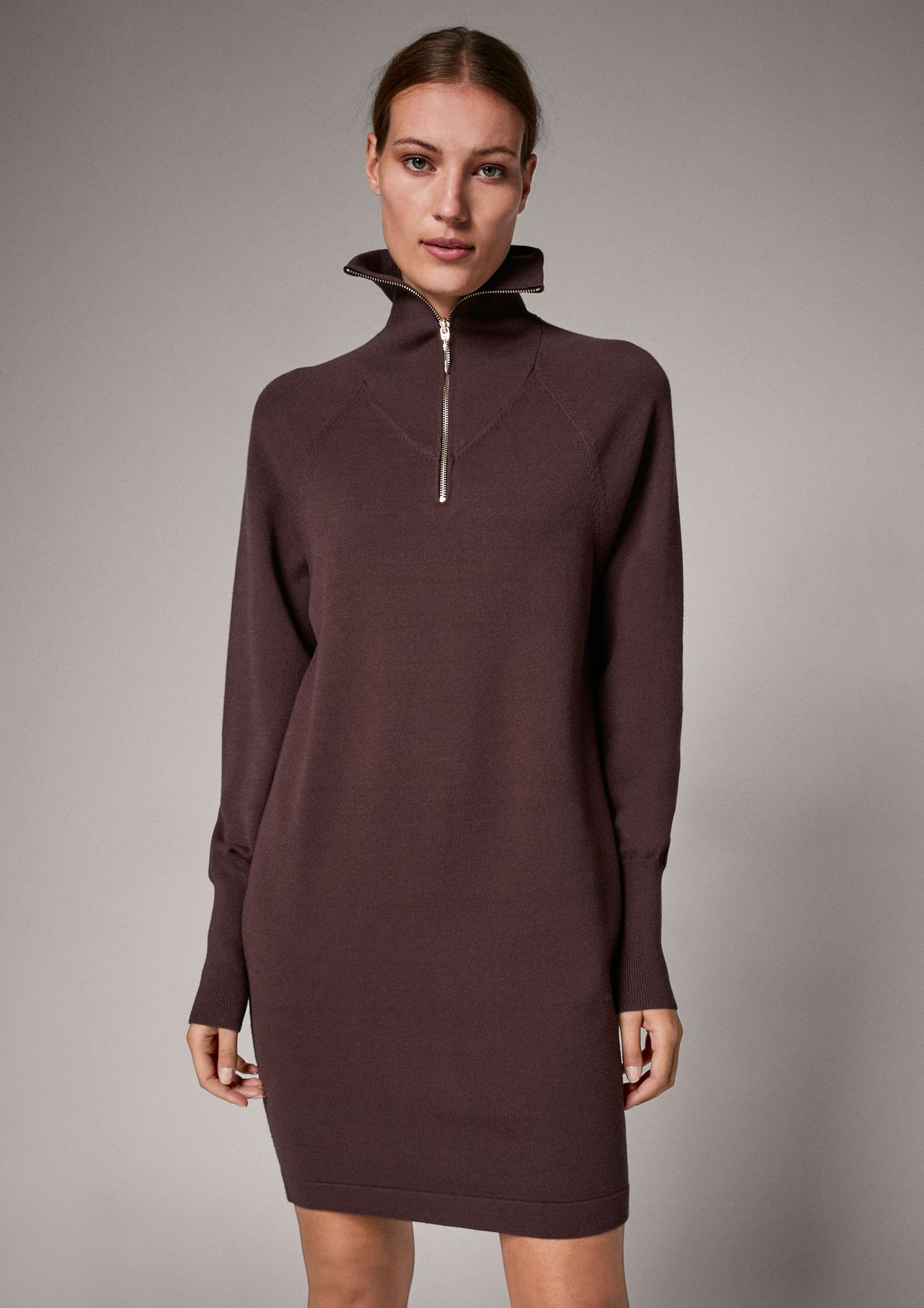 Dress with a button/zip neckline from comma
