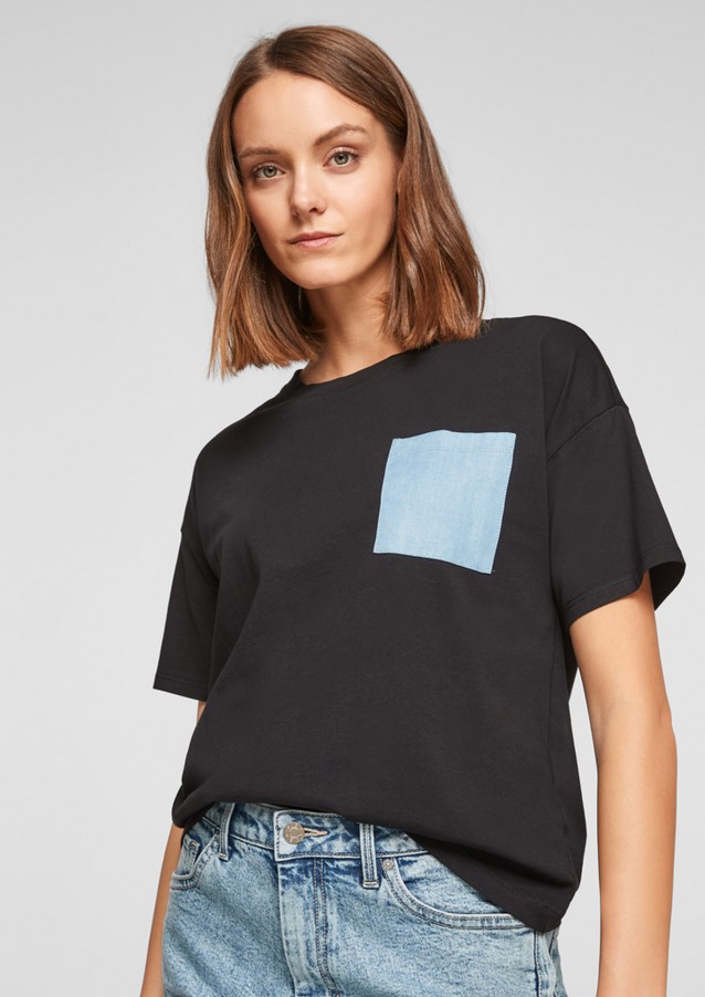 Femmes Shirts & tops | T-shirt à poche-poitrine en denim - ZO61996