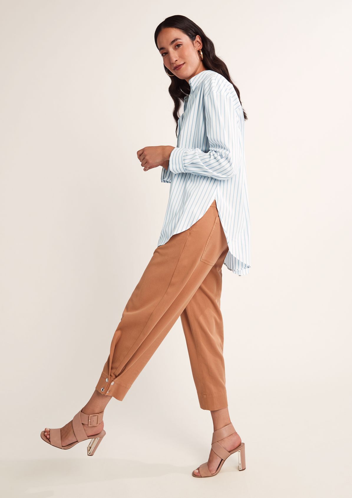Loose-fitting blouse with stripes from comma