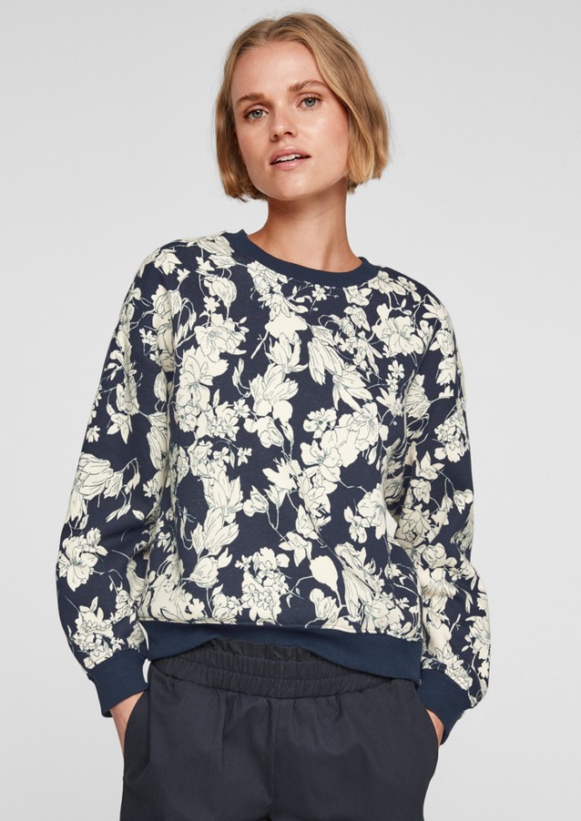 Women Jumpers & sweatshirts | Floral sweatshirt with zip detail - NE07057