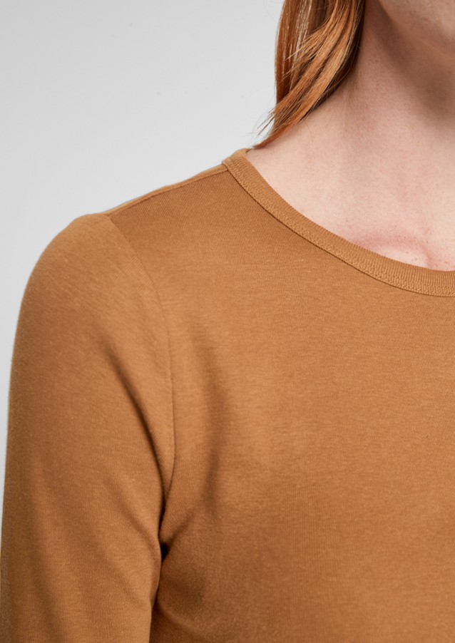 Damen Shirts & Tops | Langarmshirt in Unicolor - QR85484