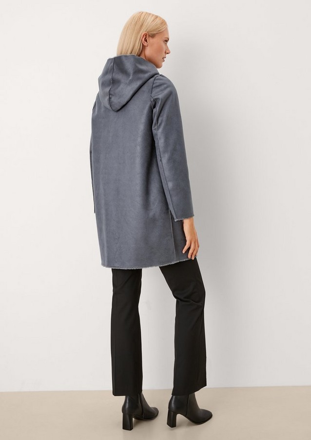 Women Coats | Reversible coat in a lamb leather look - VU58200