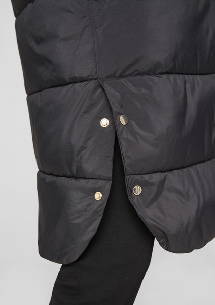 Women Jackets | Long body warmer with detachable faux fur - ZL32293