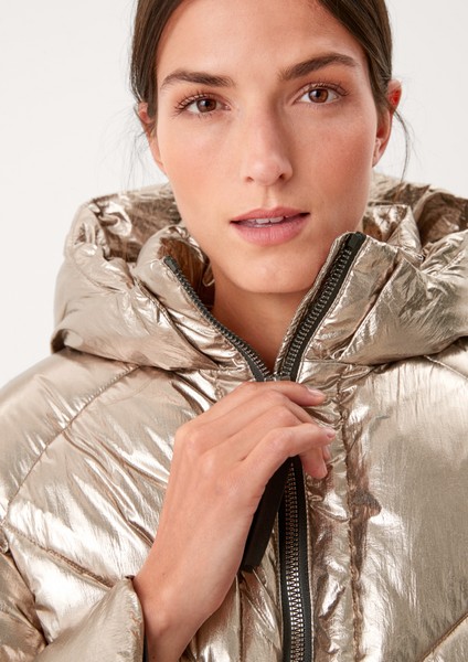 Women Jackets | Puffer jacket in a metallic look - LI69287