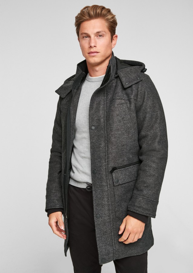 Herren Jacken & Mäntel | Gefütterter Mantel mit Wolle - LF71790