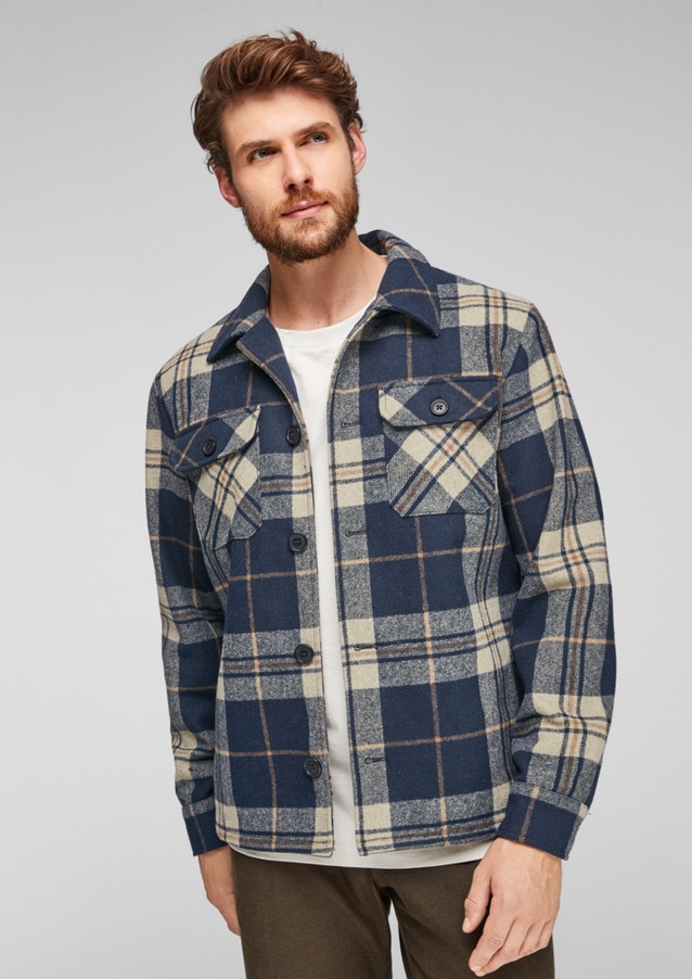 Men Jackets & coats | Check shirt jacket with wool - UZ53632