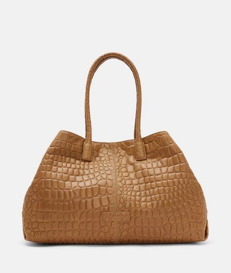 Large shopper in crocodile-effect leather from liebeskind