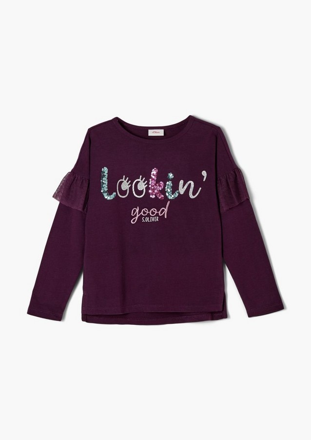Junior Kids (sizes 92-140) | Long sleeve top with sequinned artwork - SL05682