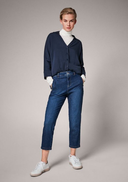 Regular: flared, cropped jeans from comma