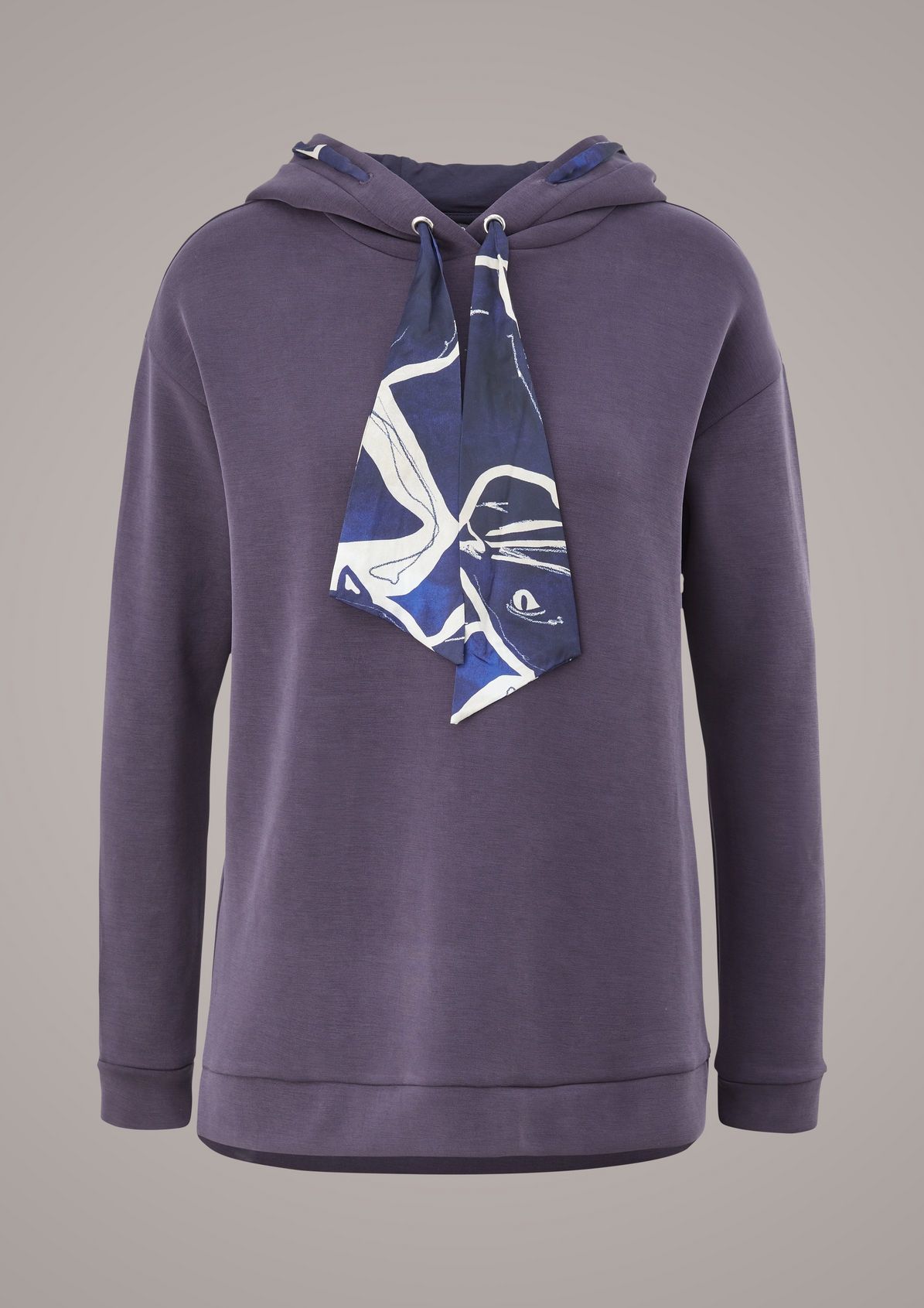 Hoodie with satin ties from comma