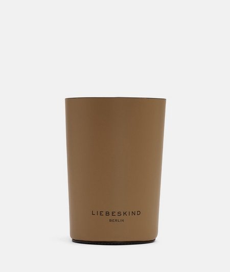 Großer Pot aus Leder im minimalistischen Design 
