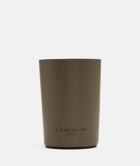 Großer Pot aus Leder im minimalistischen Design 