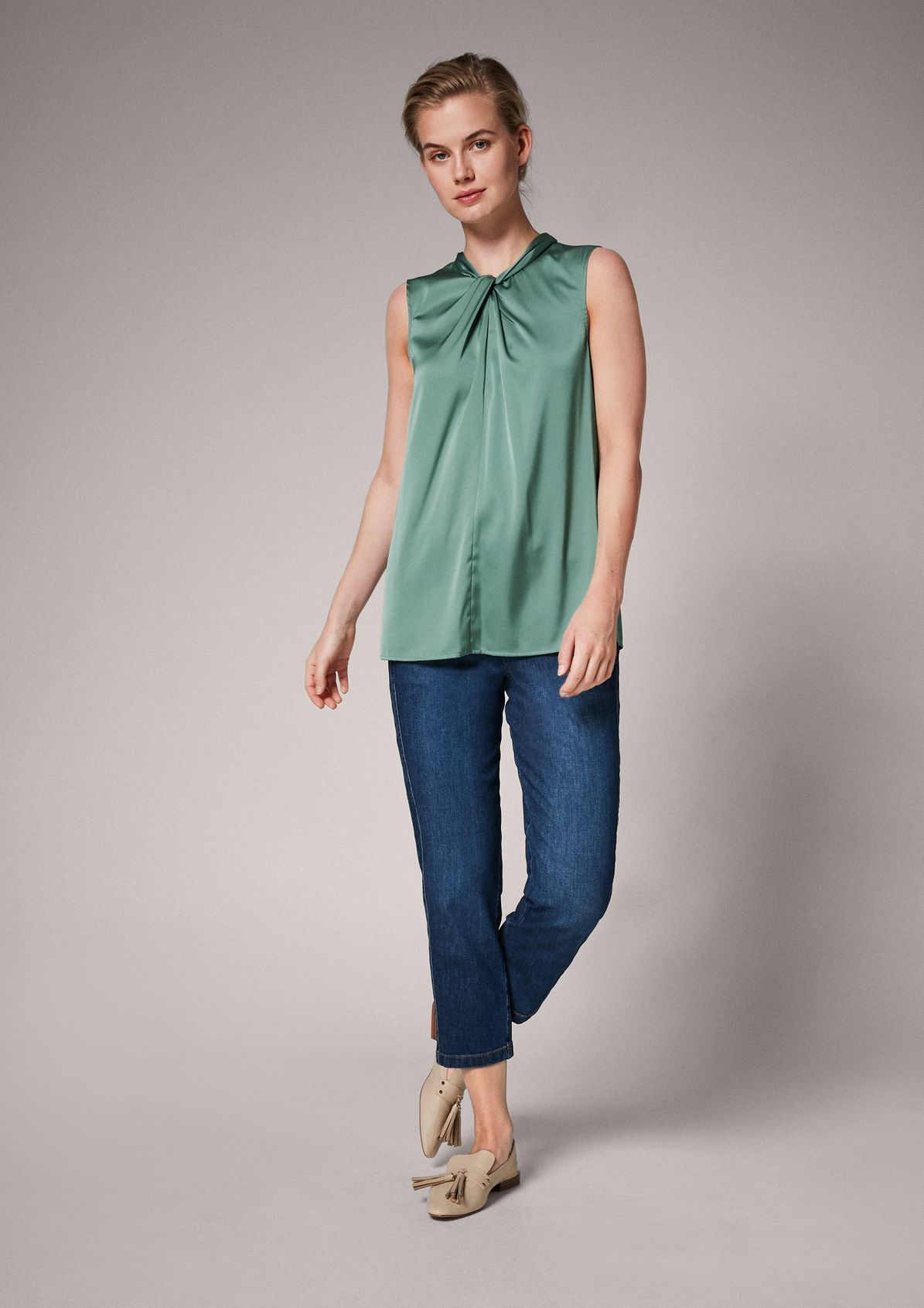 Satin blouse with a draped effect from comma
