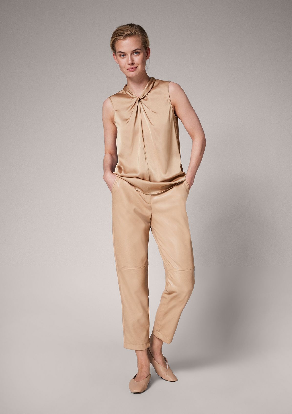 Satin blouse with a draped effect from comma