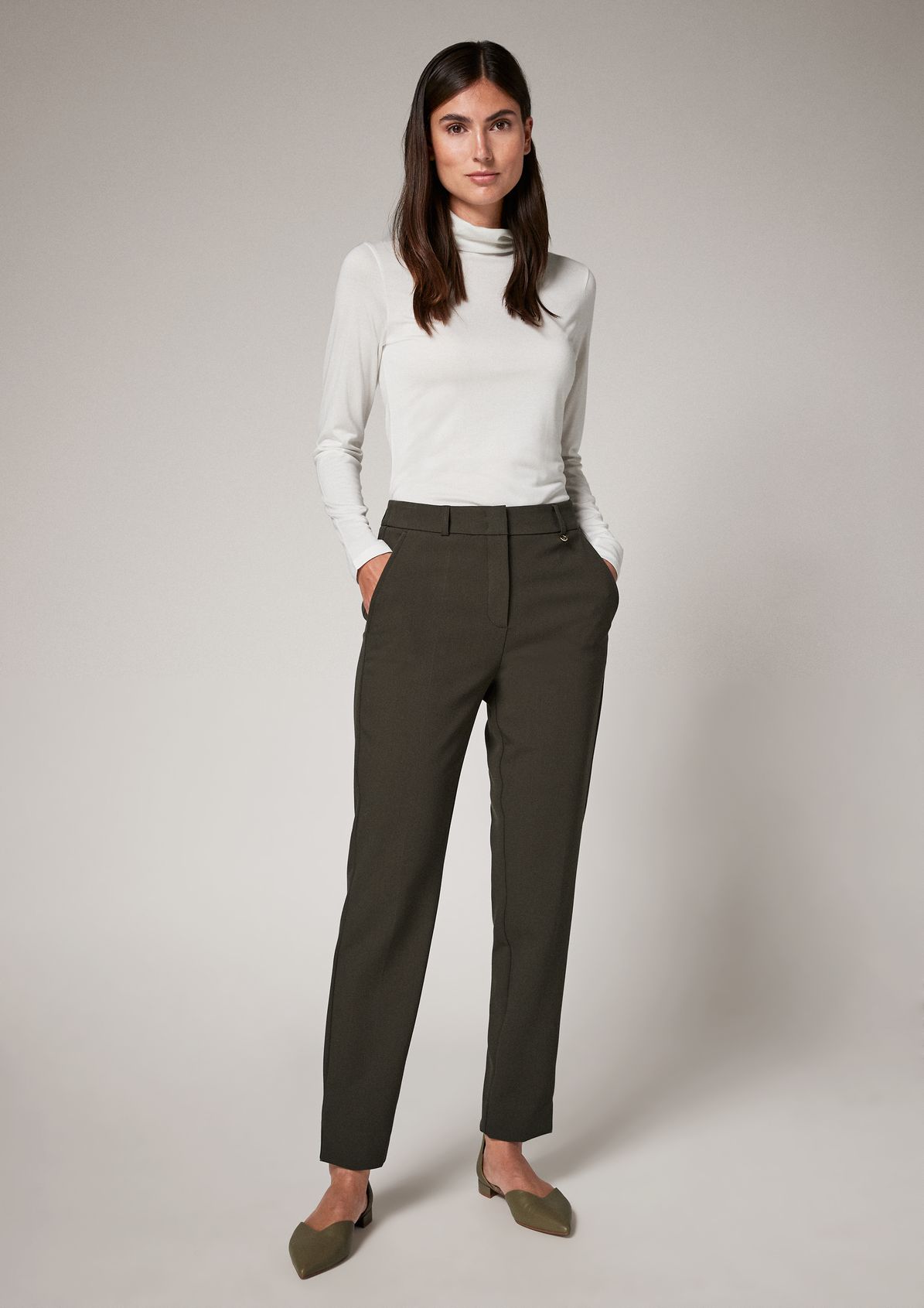 7/8-length trousers with a herringbone pattern from comma