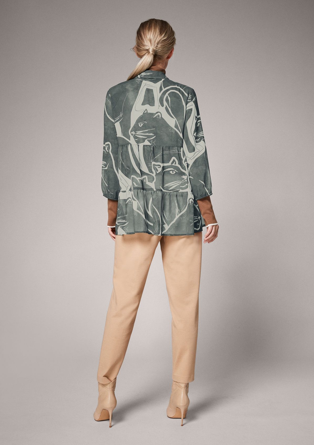 Feminine printed blouse with 3/4-length sleeves from comma