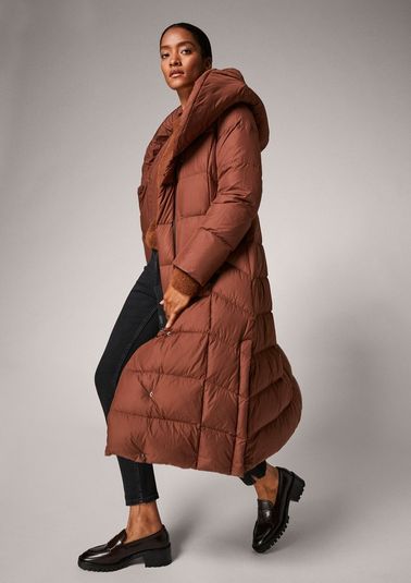 Long down coat with hood from comma