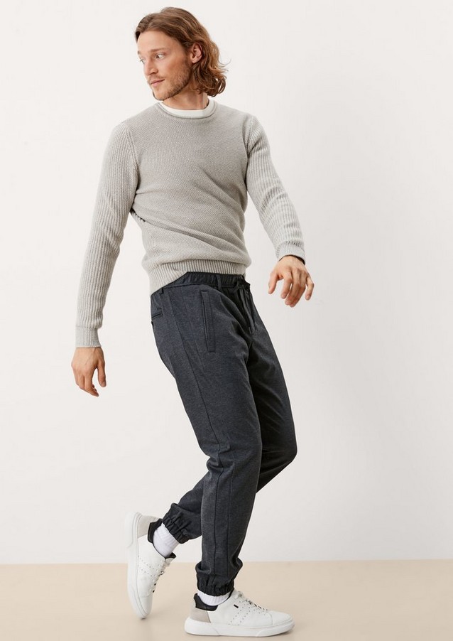 Men Trousers | Regular: tracksuit bottoms with a micro texture - BC21376